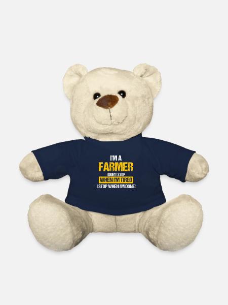 Farmer farmer farm farm harvest farm gift - Teddy Bear - french navy