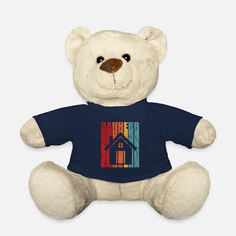 Bauherr Richtfest Bauherren Bauzeit Retro Geschenk - Teddy - French Navy