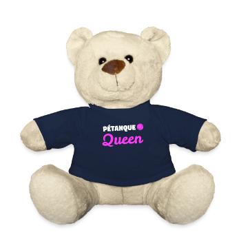 Petanque Queen petanque boules gift - Teddy Bear - french navy - Front