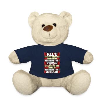 Kilt écossais disant jupe écossaise Écosse - Nounours - bleu marine - Devant