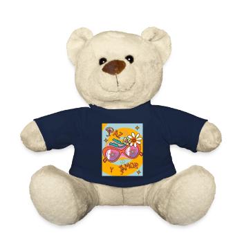 PEACE AND LOVE RETRO - Teddy Bear - french navy - Front