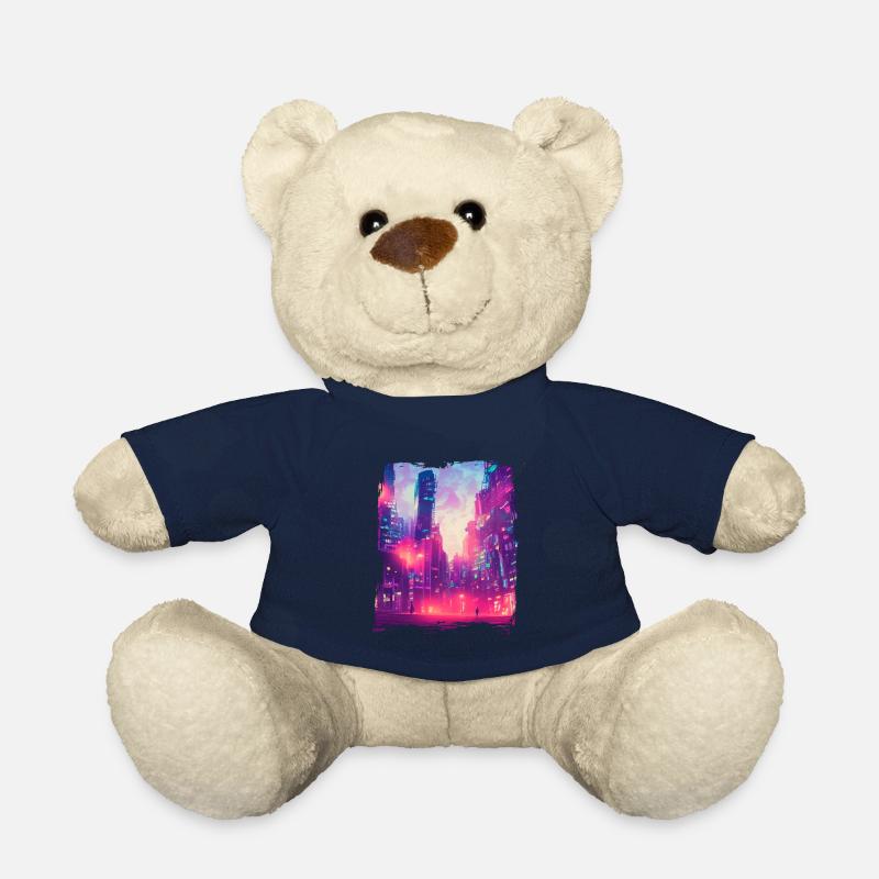 Cool Japanese World Japan Neon City - Teddy - French Navy