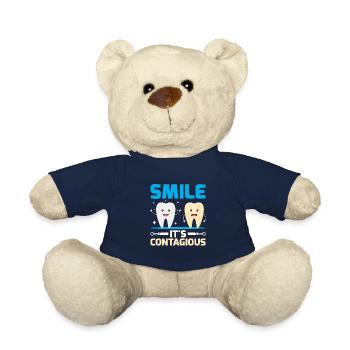 Smile It's Contagious Dentist Dental Dentistry Den - Teddy Bear - french navy - Front