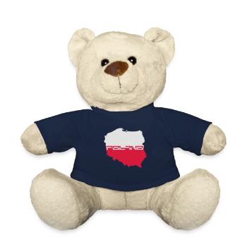 poland poland text cool map WM text team crew goal - Teddy Bear - french navy - Front
