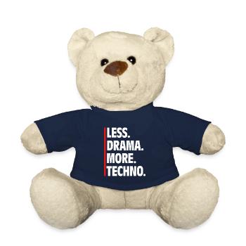 Less Drama More Techno - Raver Spruch Musik - Teddy - French Navy - Vorne
