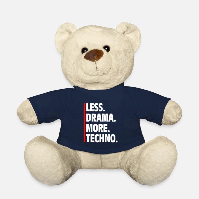 Moins de drame Plus de techno - Raver Say Music - Nounours - bleu marine
