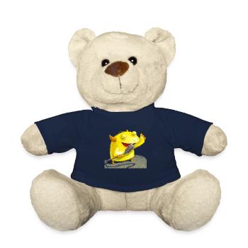 Cool and funny Singer Monster MathBatt - Teddy Bear - french navy - Front