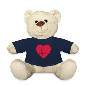 Impulsion d’ECG de coeur - Nounours - bleu marine - Devant