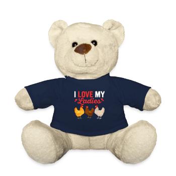 I Love My Ladies Hen Farming Chicken Daddy - Teddy Bear - french navy - Front