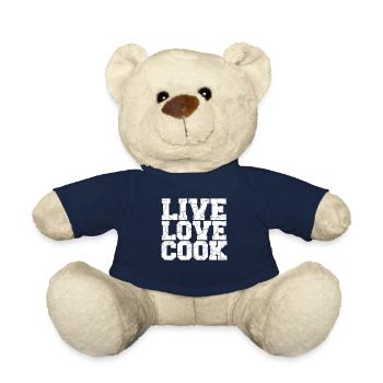 Live Love Cook Life Love Cooking Kitchen Master - Teddy Bear - french navy - Front