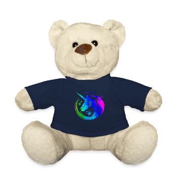Einhorn süße Regenbogen lustige Einhörner magische Fantasie - Teddy - French Navy - Vorne