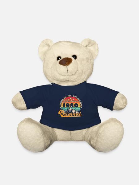 Vintage Born 1980 Birthday Gift. - Teddy Bear - french navy