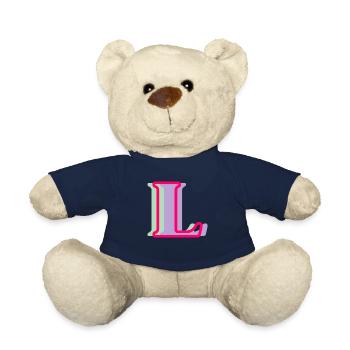 Multicolored letter l - Teddy Bear - french navy - Front