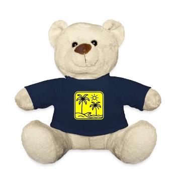 Palm Trees Beach - Teddy Bear - french navy - Front