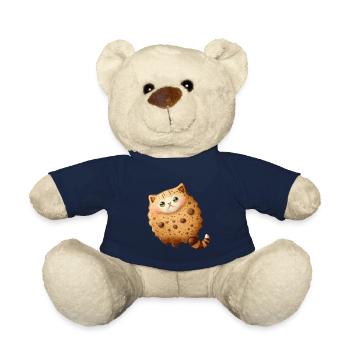 Chat biscuit sucré aux pépites de chocolat et aux noix - Nounours - bleu marine - Devant