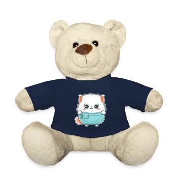 Mignon chat angora dans un sac - Nounours - bleu marine - Devant