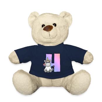 Unicorn Letter H - Teddy Bear - french navy - Front