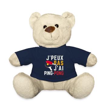 T-shirt I can't I have Ping-Pong - Humour - Teddy Bear - french navy - Front