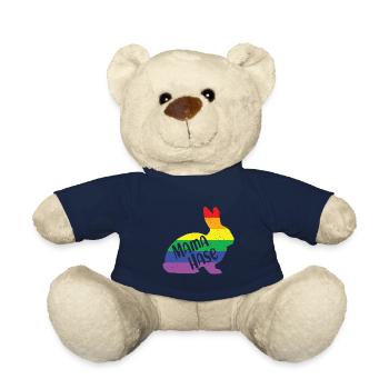 Mama Hase Hasenmama Regenbogen Queere LGBTQ Ostern - Teddy - French Navy - Vorne