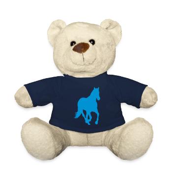 Horse pony riding wild horse rider - Teddy Bear - french navy - Front