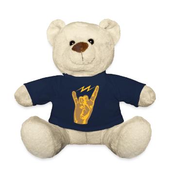 main doigt metal heavy rock concert musique pa - Nounours - bleu marine - Devant