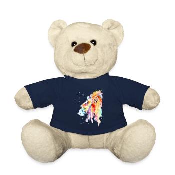 Bunter Aquarell Löwe - Teddy - French Navy - Vorne