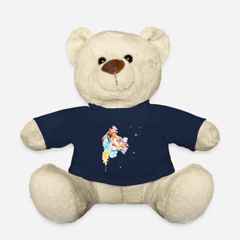 Bunte Aquarell Löwenmama - Teddy - French Navy