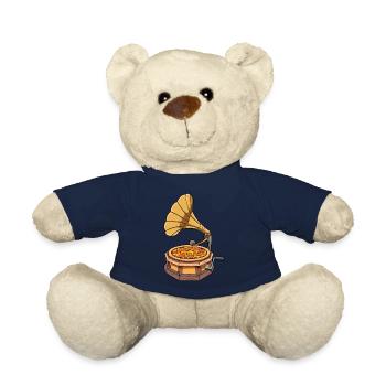 Lustiges Pizza Grammophon Schallplattenspieler - Teddy - French Navy - Vorne