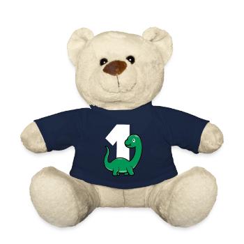 EINS DINO Dinosaurier Baby 1 Jahr - Teddy - French Navy - Vorne