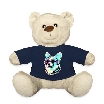 Corgi Synthwave Chien Gallois - Nounours - bleu marine - Devant