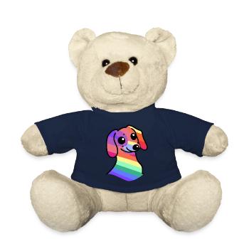 Rainbow Dachshund Dog Viennese - Teddy Bear - french navy - Front