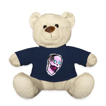 Calavera Skull Art - Teddy Bear - french navy - Front