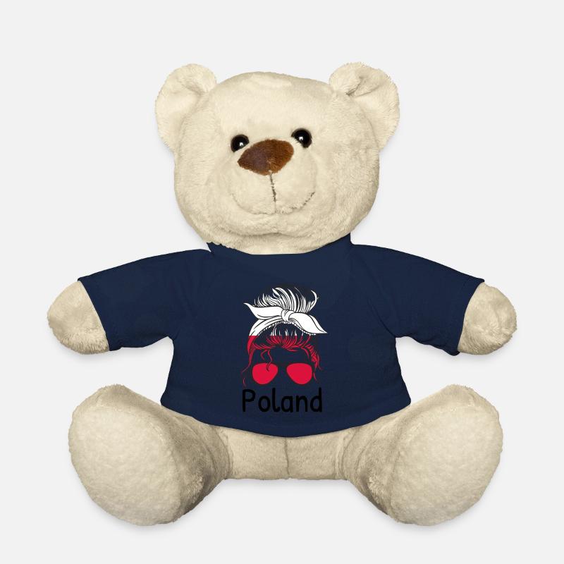 Pologne Drapeau utilisé Look Polska Drapeau polonais - Nounours - bleu marine