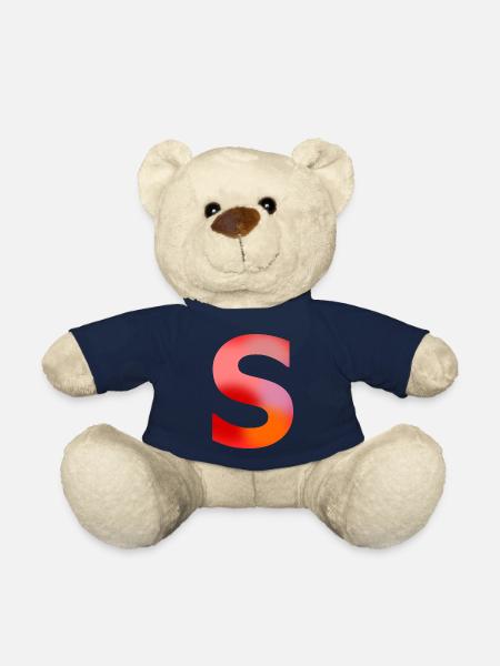 Lettre S - Nounours - bleu marine