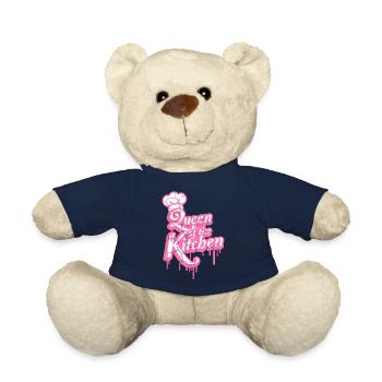 Kitchen Queen Logo Lettering Kitchen Queen Woman - Teddy Bear - french navy - Front