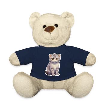 Chat Pliant Écossais Mignon - Nounours - bleu marine - Devant
