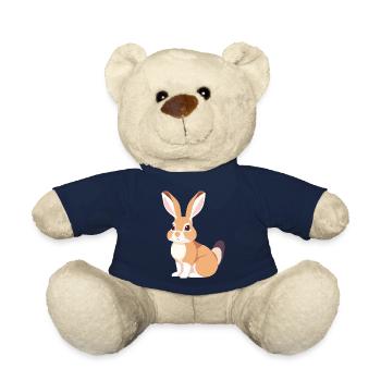 Lapin aux longues oreilles, lapin mignon - Nounours - bleu marine - Devant