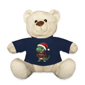Dinosaure T-Rex Noël - Nounours - bleu marine - Devant