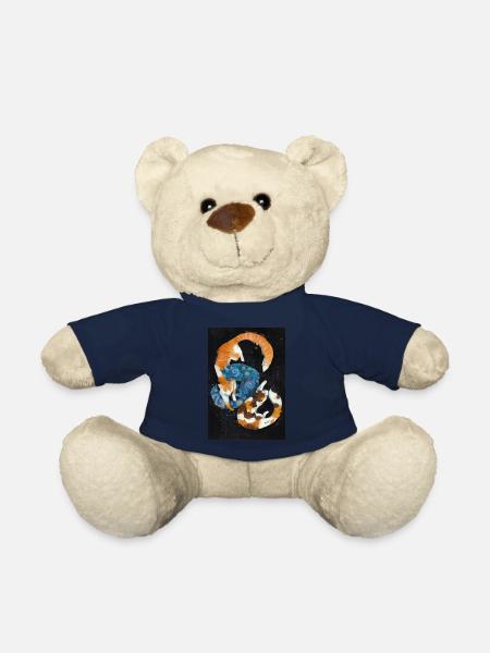 Starry Night Cats - Teddy Bear - french navy