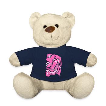 Abstrakte rosa Katze - Teddy - French Navy - Vorne