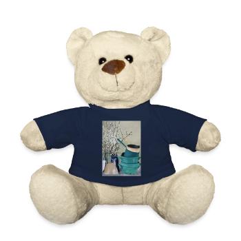 Ölgemälde Kunst Stillleben Küche Vintage Blüten - Teddy - French Navy - Vorne