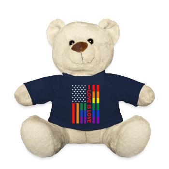 Patriotische Regenbogenflagge "Love Is Love" - Teddy - French Navy - Vorne