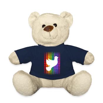 Gay Pride Month Streifen mit Friedenstauben - Teddy - French Navy - Vorne