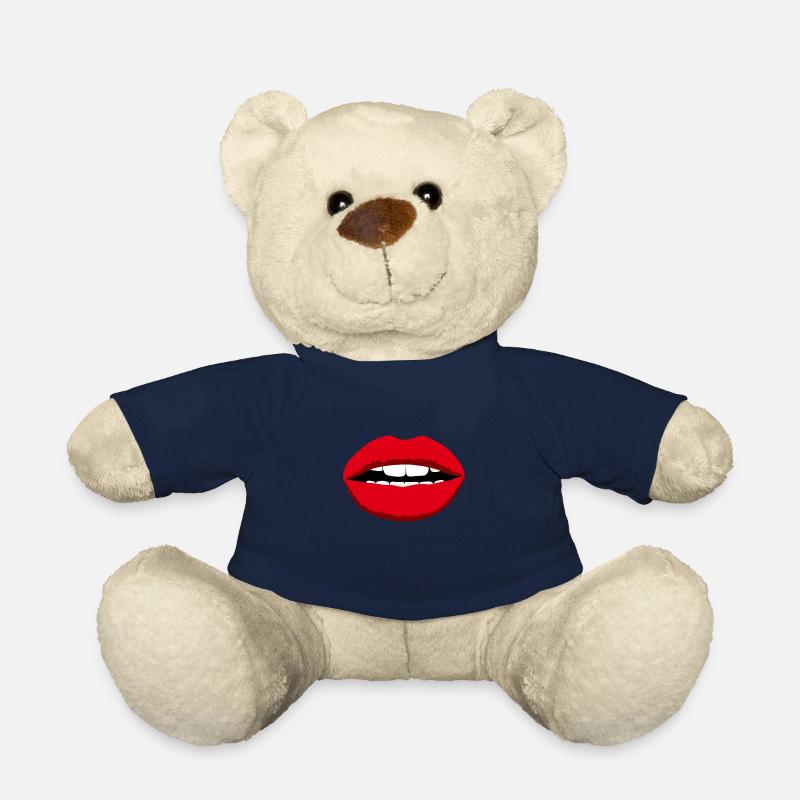 Lips mouth red face teeth - Teddy Bear - french navy
