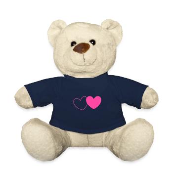 Saint-Valentin Cœur Rose, St. Valentin cadeau - Nounours - bleu marine - Devant