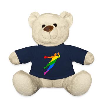 joueur de handball coloré - plus de tolérance dans le sport - Nounours - bleu marine - Devant