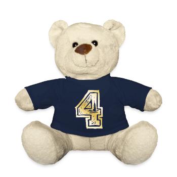 4 Number Gold - Teddy Bear - french navy - Front