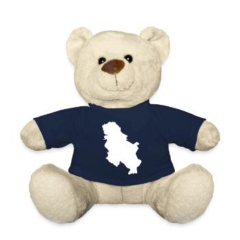 Drapeau de la carte de la serbie - Nounours - bleu marine - Devant