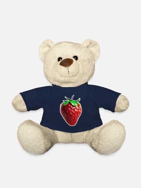 Jolie Fraise Rouge - Nounours - bleu marine
