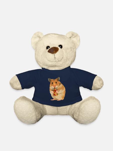 Le hamster nourrit la pizza - Nounours - bleu marine